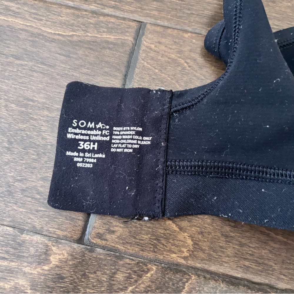 Soma Embraceable FC Wireless Unlined Black Bra - Picture 3 of 3